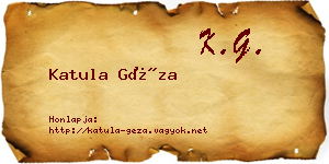 Katula Géza névjegykártya