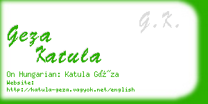 geza katula business card